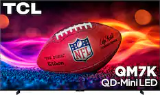 TCL QM7K Mini LED TV with NFL Commissioner Roger Goodell's signature.