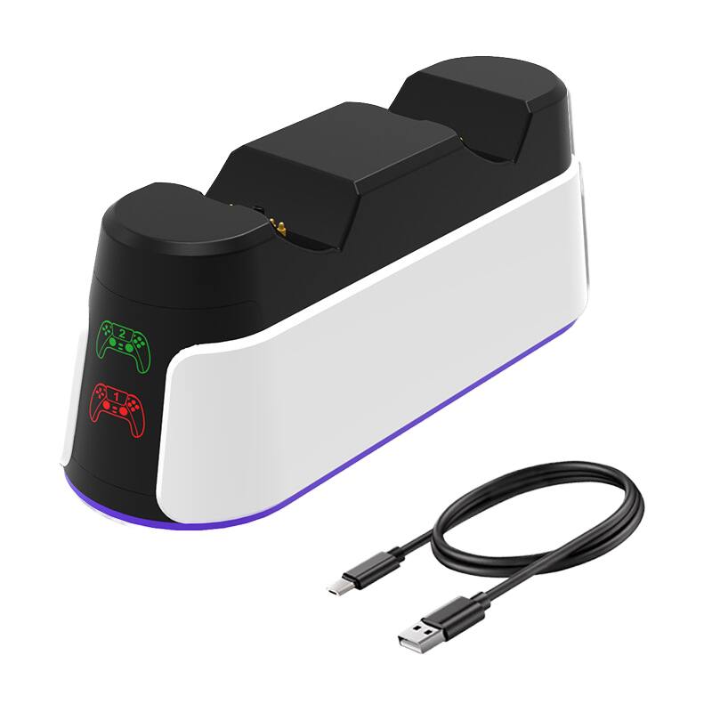 Alt View 1. Cluzine - For PS5 Elite Controller Charging Dock Dual Charging Station with RGB Light & Charging Protection.