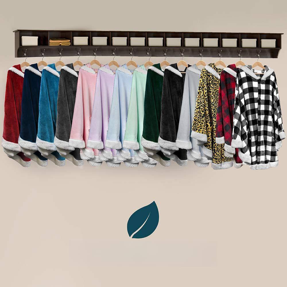 Alt View 9. Paradigms Interiors - Wearable Blanket For Adult Women Cozy Plush Fleece Poncho Cape With Hood Super Soft Shawl Angel Wrap Throw ... - Snowflake Blue-Fleece.