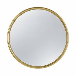 RYHNUYNE - Round Convex Wall Mirror, 10.4 in Iron Frame, Decorative Accent for Living Room, Bedroom, Vanity, Entryway - Gold