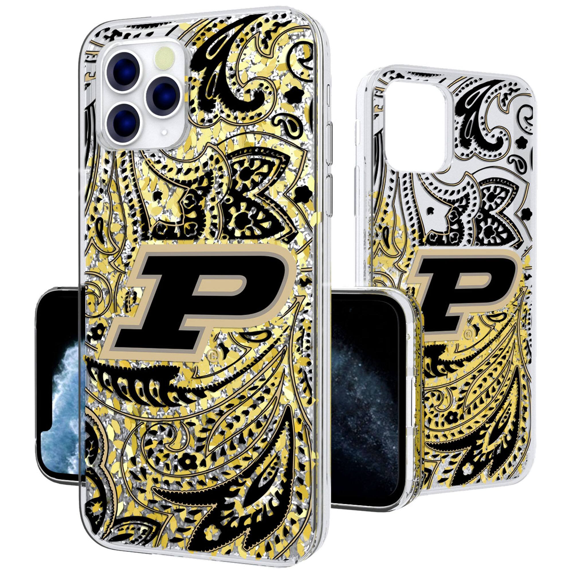 Alt View 3. Keyscaper - Purdue Boilermakers iPhone Glitter Paisley Design Case - 16 - Multicolor.