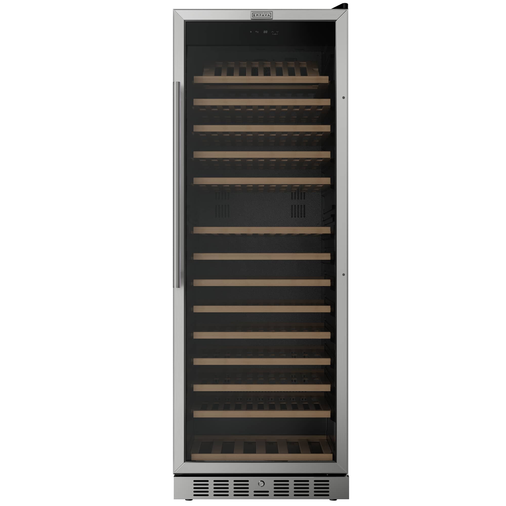 Empava - 23.43 In. 177-bottle Freestanding Wine Cooler With Compressor Cooling, 14 Beech Shelves, 41-64°F In - Black