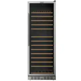 Empava - 23.43 In. 177-bottle Freestanding Wine Cooler With Compressor Cooling, 14 Beech Shelves, 41-64°F In - Black