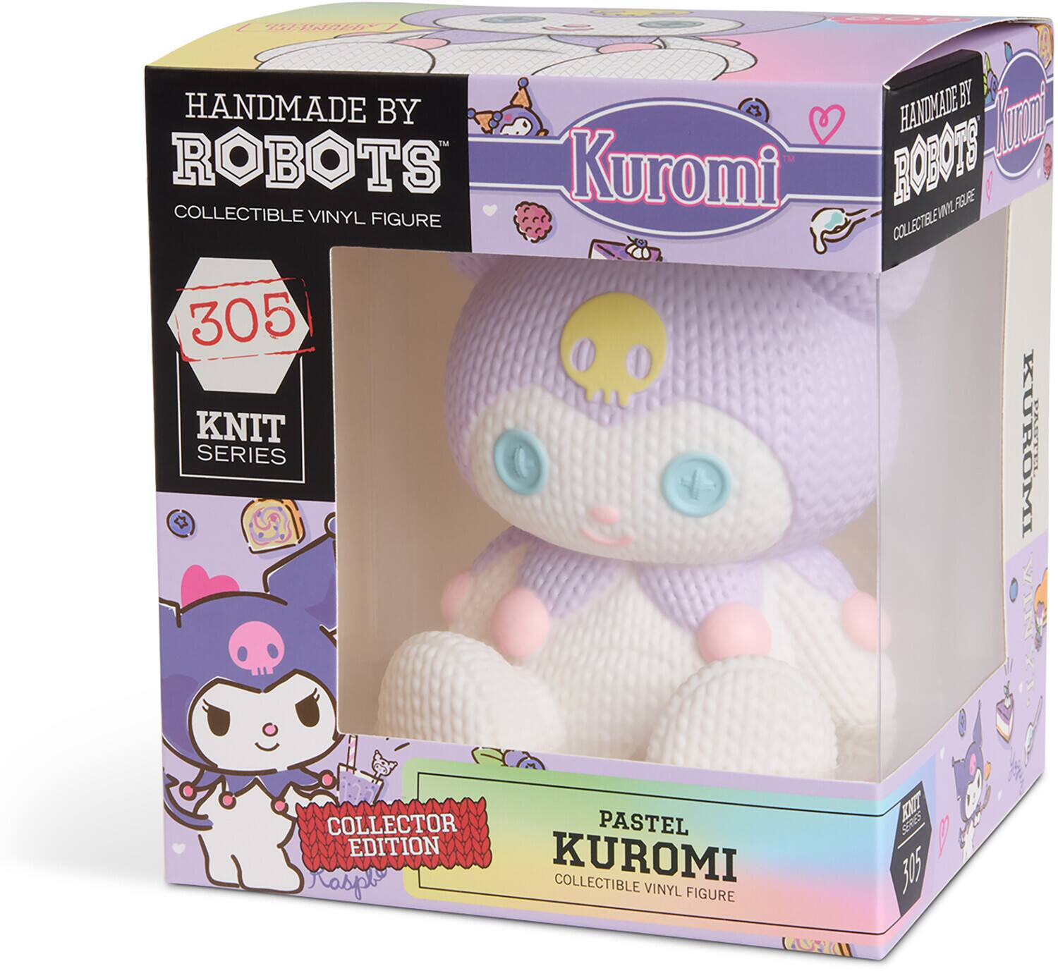 HANDMADE BY ROBOTS  
COLLECTIBLE VINYL FIGURE  
305  
KNIT SERIES  
KUROMI  
PASTEL EDITION  
COLLECTOR EDITION