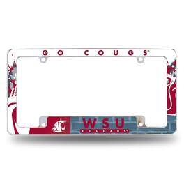 Rico Industries - Washington State Cougars Chrome Metal License Plate Frame with Bold Full Frame Design - Multi
