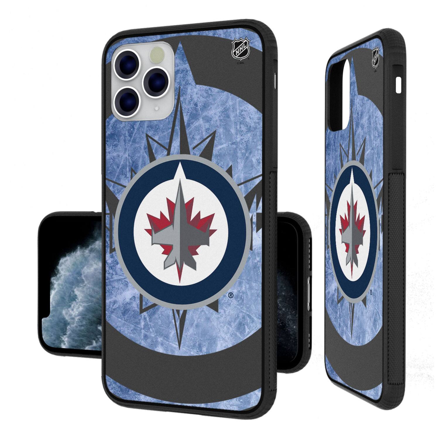 Front. Keyscaper - Winnipeg Jets iPhone Tilt Bump Ice Case - 15 Pro - Multicolor.