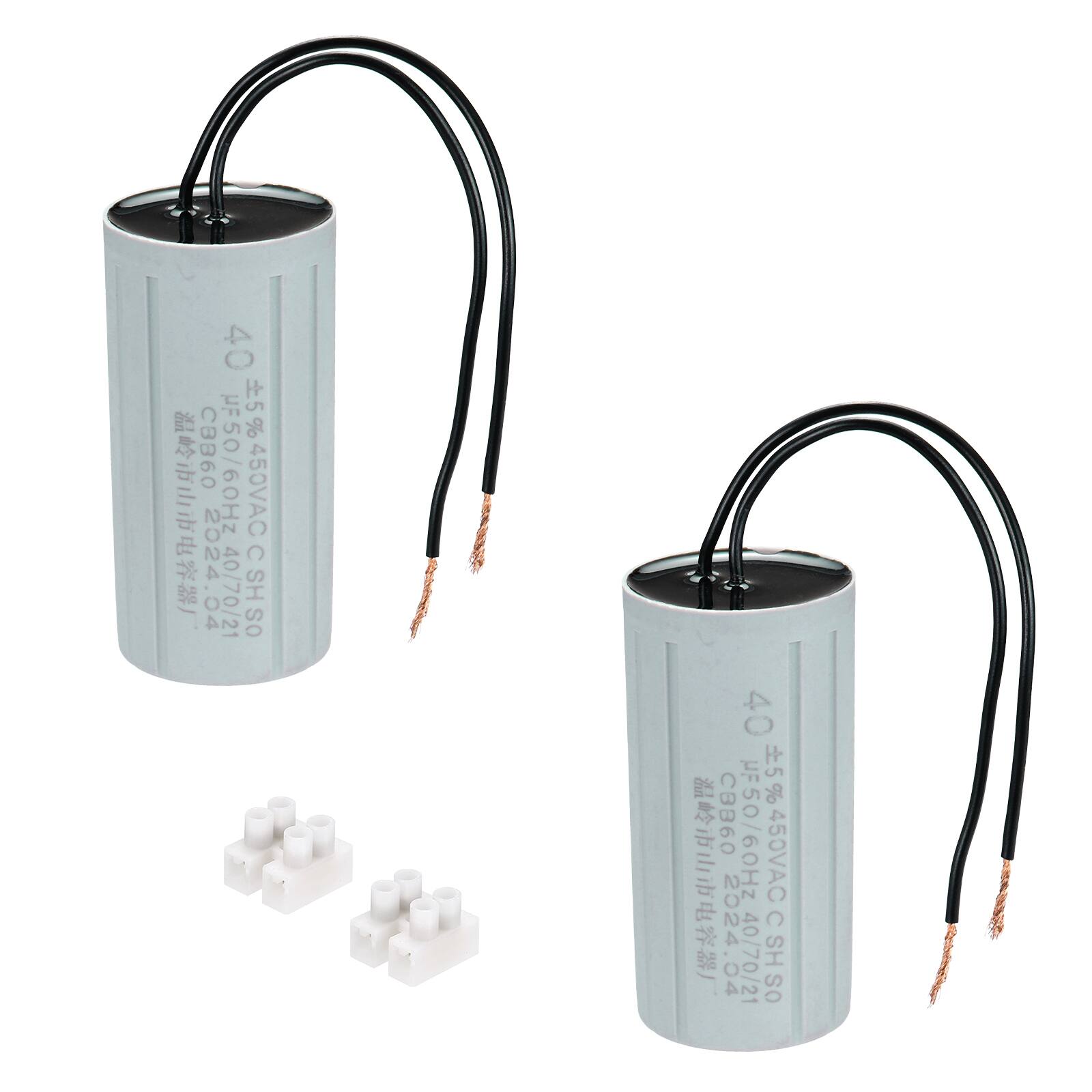 Unique Bargains - 2pcs 40uF CBB60 Running Capacitor, AC 450V 2 Wires 50/60Hz Cylinder 93x43mm for Water Pumps, Washing Machines - Gray price history on PriceWatchPro