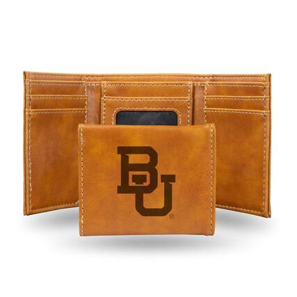 Front. Rico Industries - Baylor Bears Laser Engraved Brown Trifold Wallet - Multi.