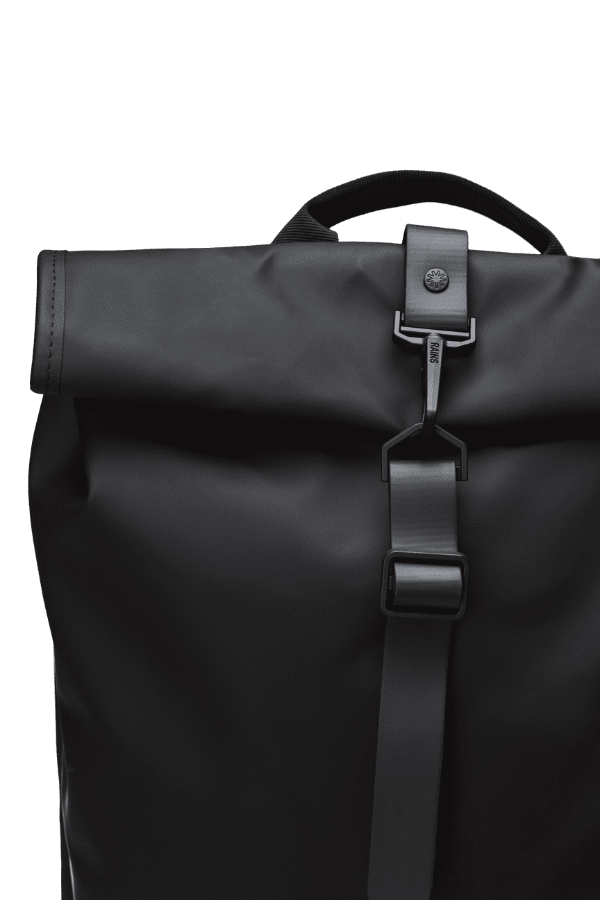 Back. RAINS - Rolltop Rucksack - Black.