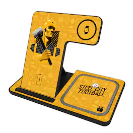 Keyscaper - Black Pittsburgh Steelers 3-in-1 Charging Station - Black