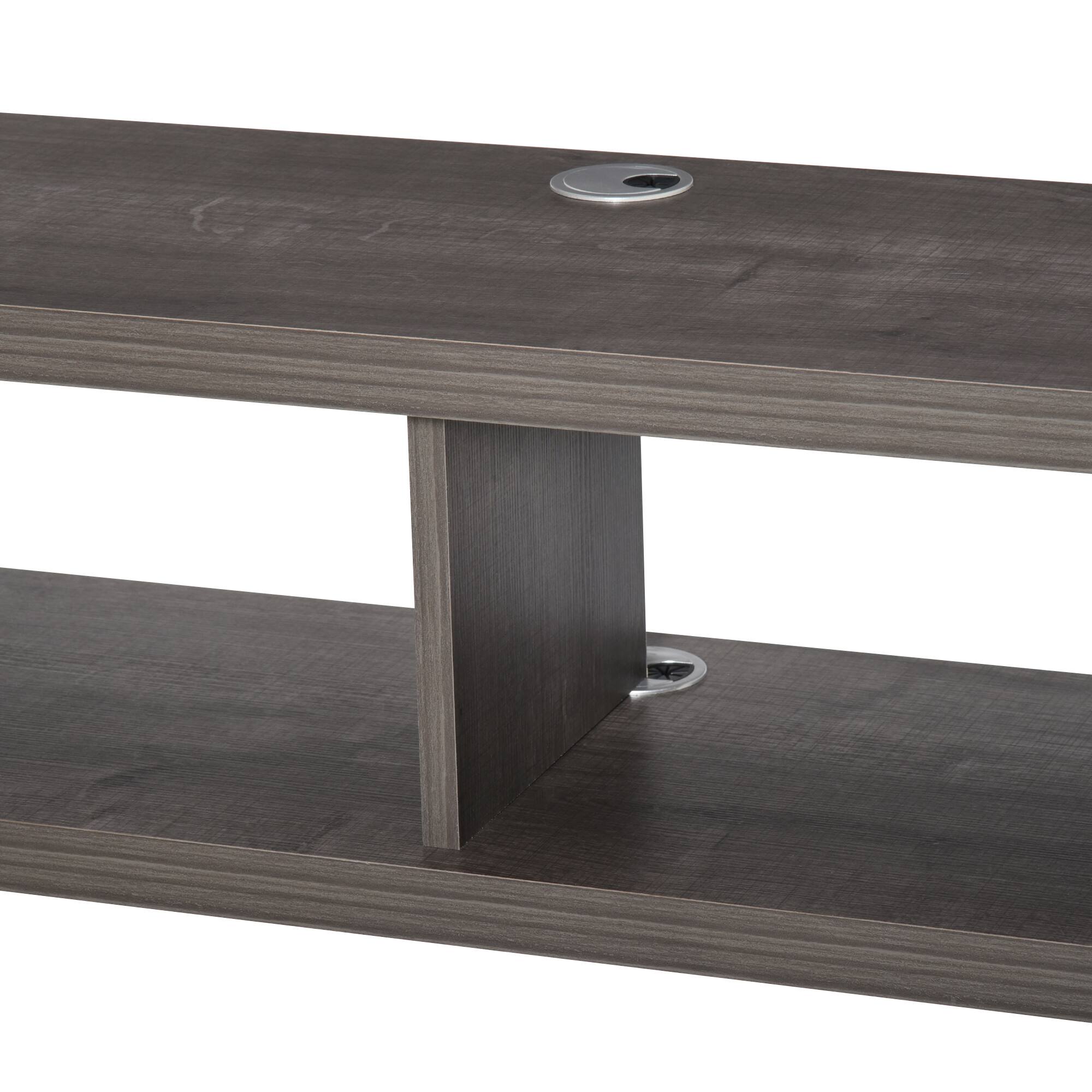 Alt View 4. Homcom - Wall Mounted TV Stand, Media Console Floating Storage Shelf for Living Room or Home Office - Dark Grey Wood Grain.