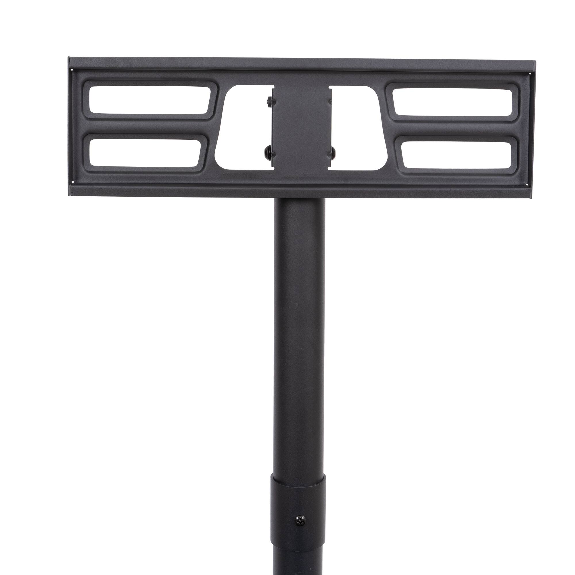 Angle. APRILSOUL - Mobile TV Stand on Wheels Height Adjustable Tilt Rolling Media Shelf for 23-60inch Flat and Curved TVs Holds Up to 55lbs - Black.