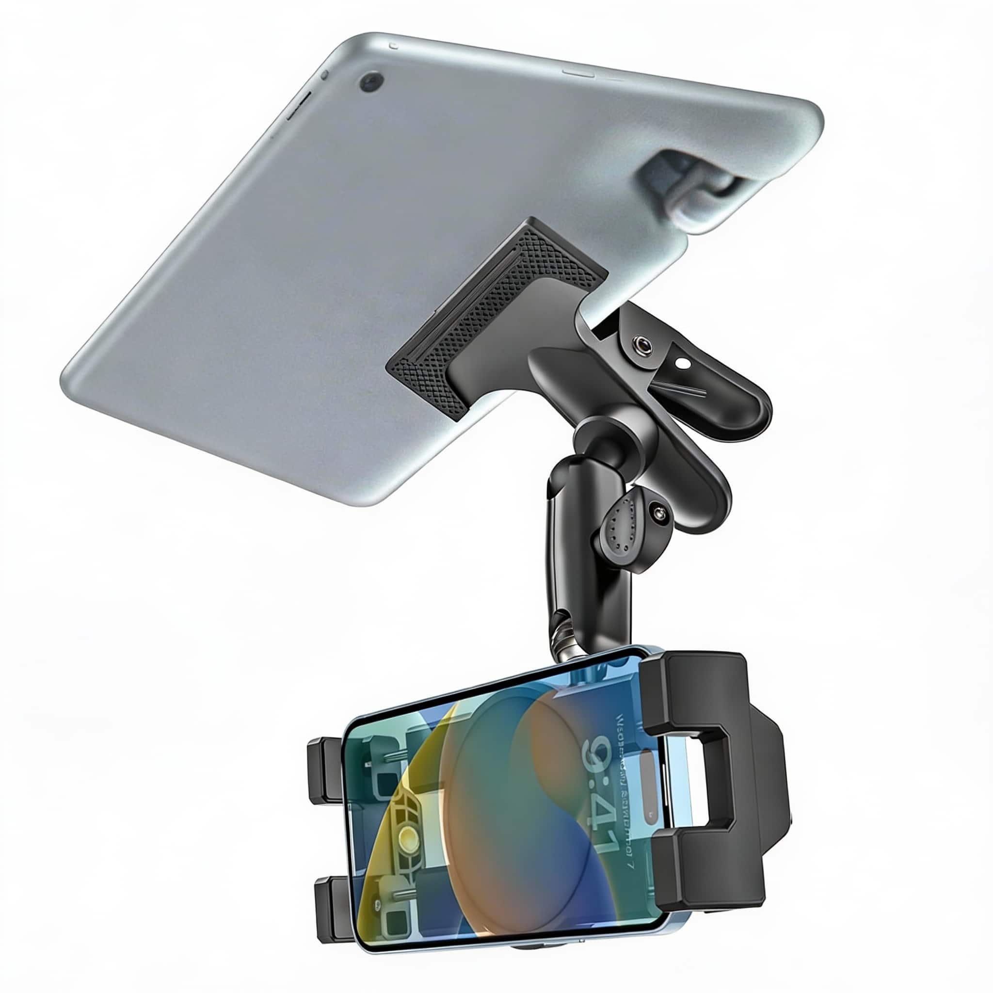 METALTON - Metal Sun Visor Car Phone Holder Adjustable Magic Arm Mount For Clip Holders Your Pro Max Air Plus S25 More - Default