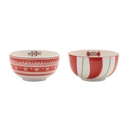 BreeBe - Ceramic Santa Candy Bowl (Set of 4) - Red, White