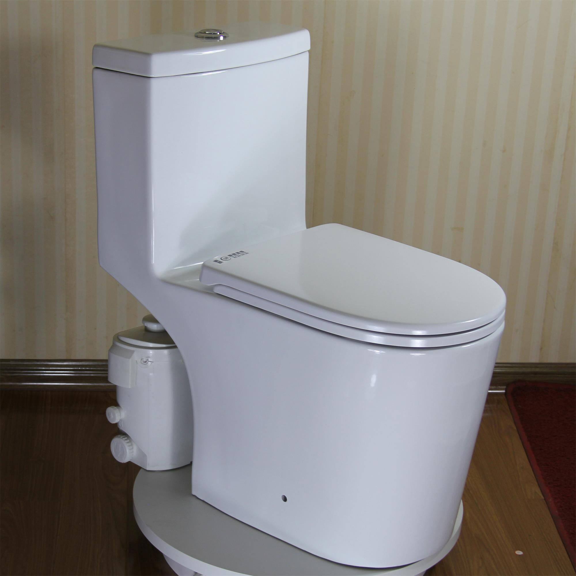 Alt View 3. Boyel Living - Upflush Toilet For Basement 600W Macerating System Dual Flush 1725 ADA Comfort Soft Close Seat 3 Water Inlets White - White.