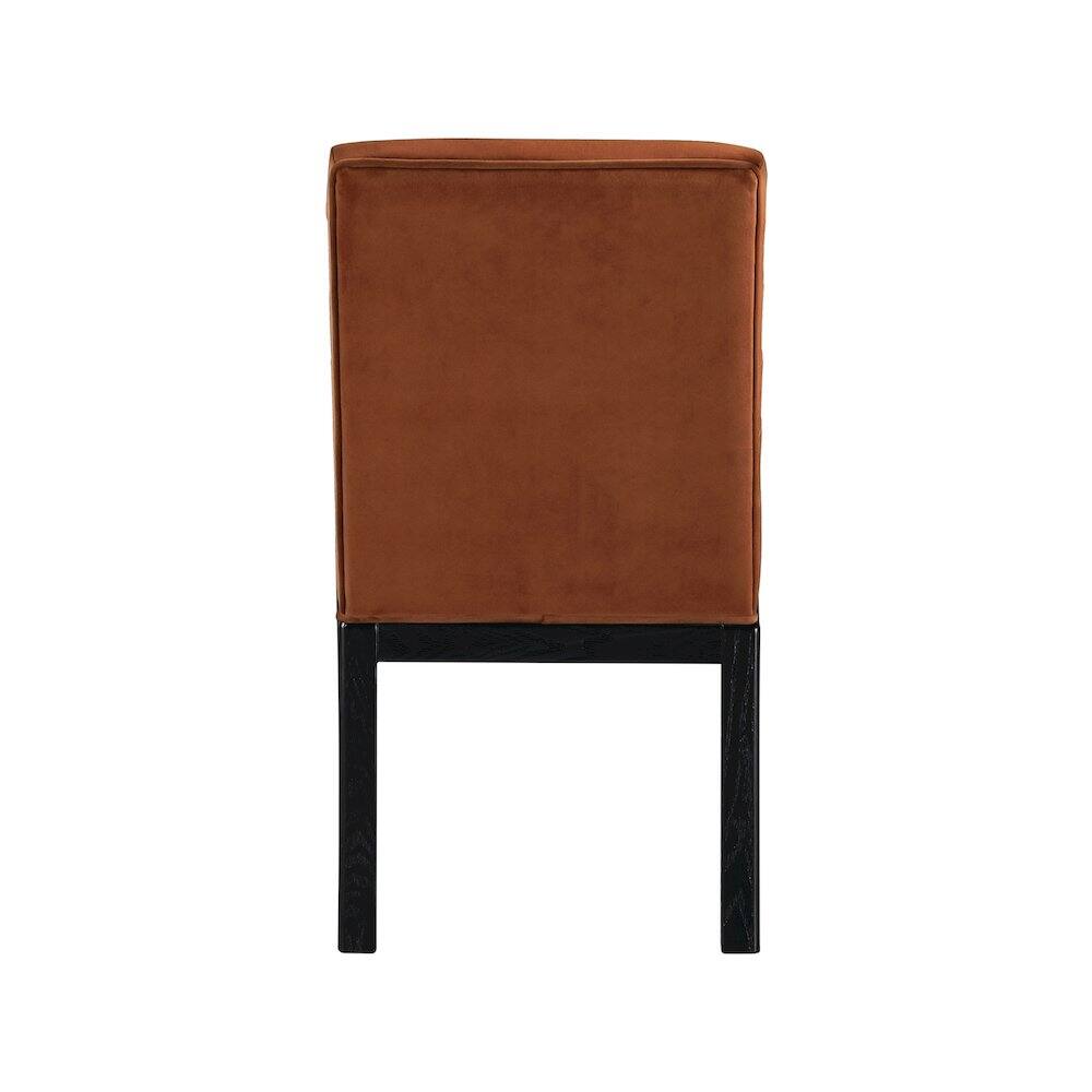 Alt View 3. Meridian Furniture - Evelyn Cognac Velvet Dining Chair - Brown.