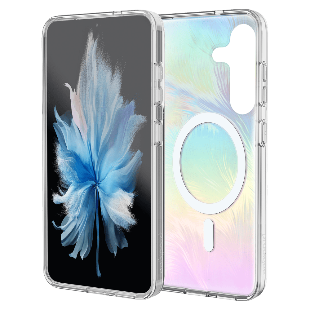 Front. Prodigee - prodigee - Pampas Case for Samsung Galaxy S25 FE - Ice - Multicolor.