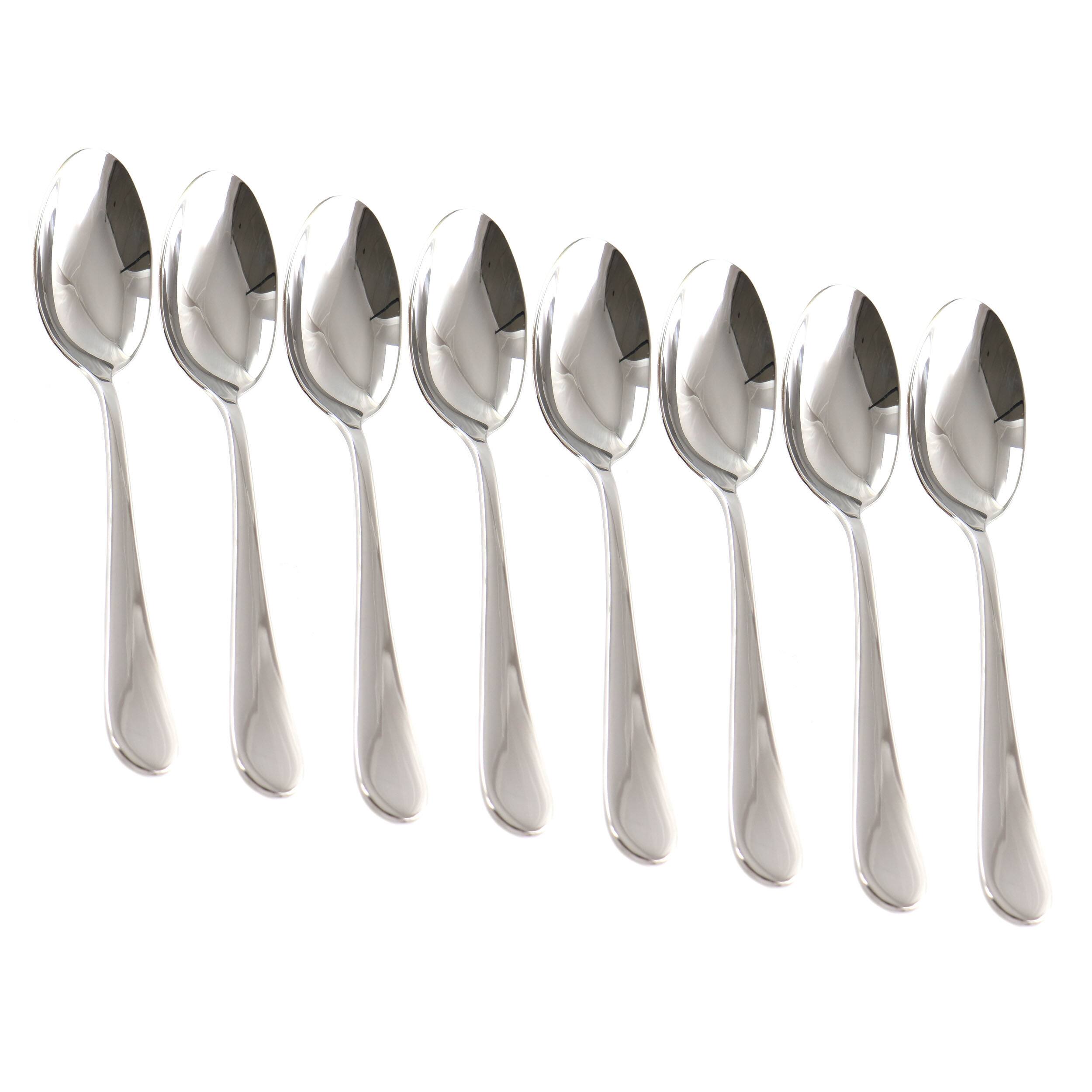 Front. Martha Stewart - Martha Stewart Everyday 8 Piece Stainless Steel Dinner Spoon Set - Silver.