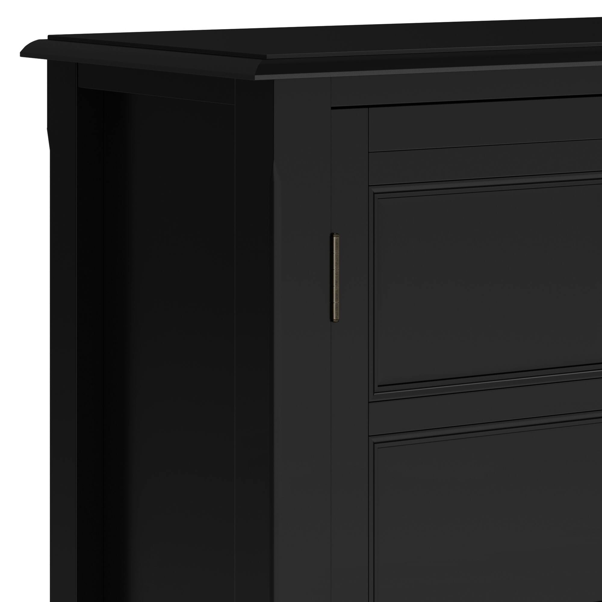 Alt View 11. Simpli Home - Burlington Low Storage Cabinet - Black.