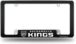 Rico Industries - Sacramento Kings NBA Chrome Metal License Plate Frame with Carbon Fiber Design - Multi