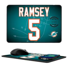 Keyscaper - Jalen Ramsey Miami Dolphins Wireless Charger and Mouse Pad - Black