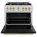 Angle. ZLINE - 36 in. Wide 6 Burner Autograph Classic Dual Fuel Range with Gold Accents (CDRZ-BLM-36-G) - White.
