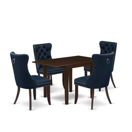 East West Furniture - 5 Piece Dining Table Set - Mahogany