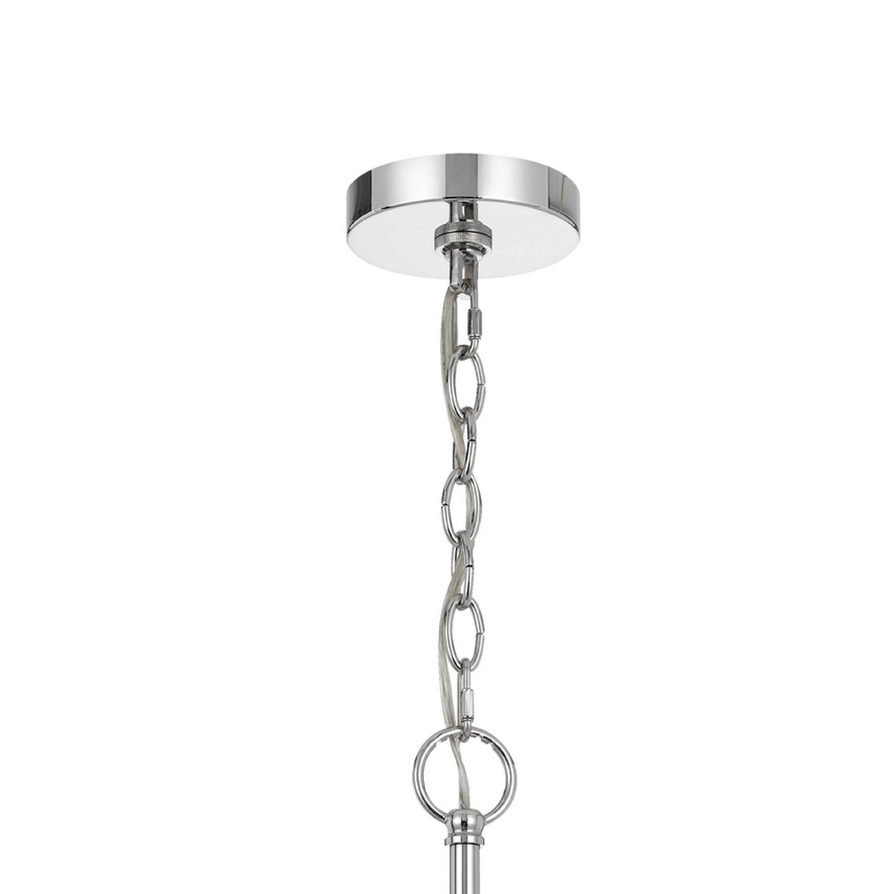 Alt View 1. Manhattan Lane - Kera 8 Light Candelabra Chandelier, 30 Inch Wide Arm Modern Chrome Metal - Chrome.