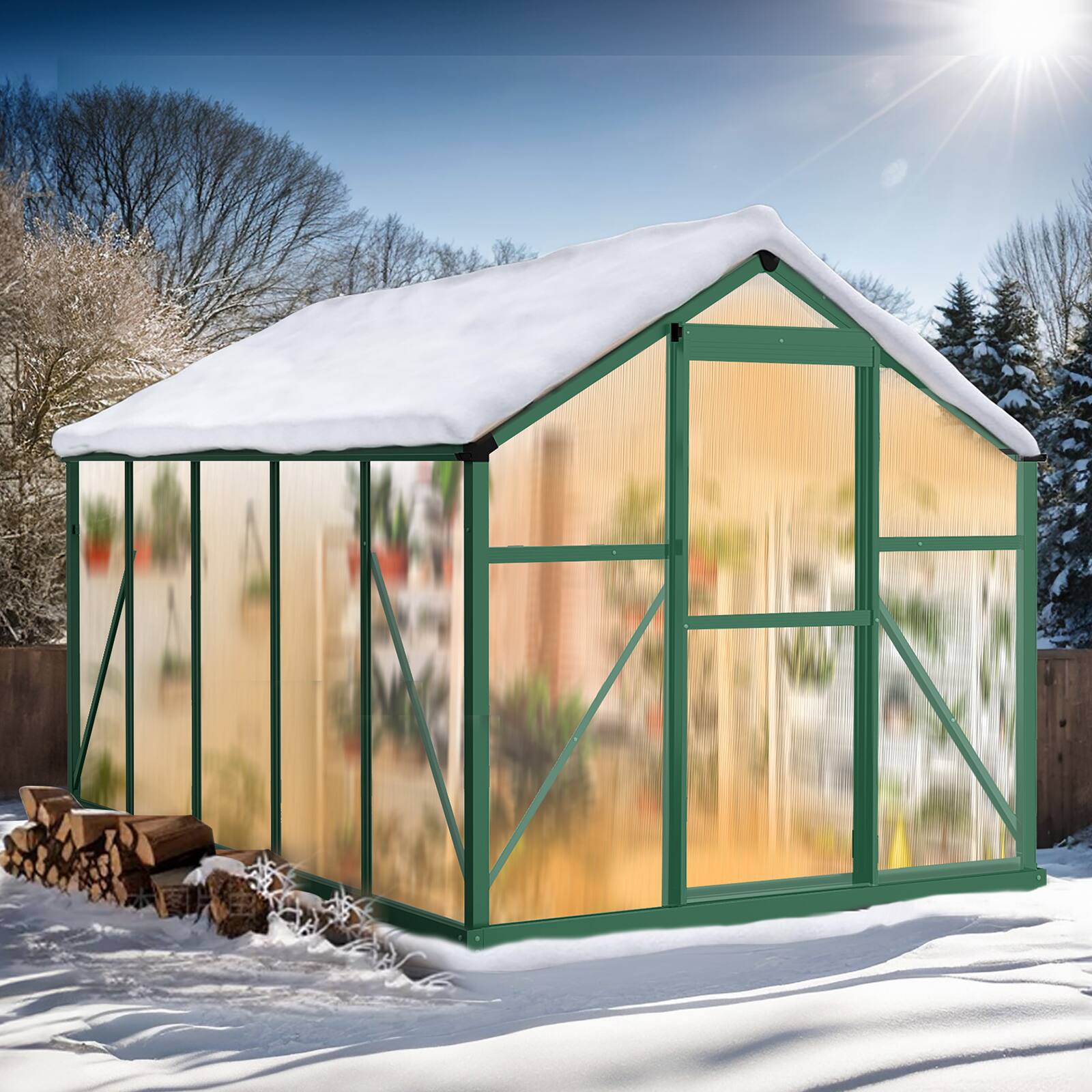 Back. Winado - Heavy Duty Large 6x10 FT Outdoor Greenhouse Polycarbonate Green Houses.