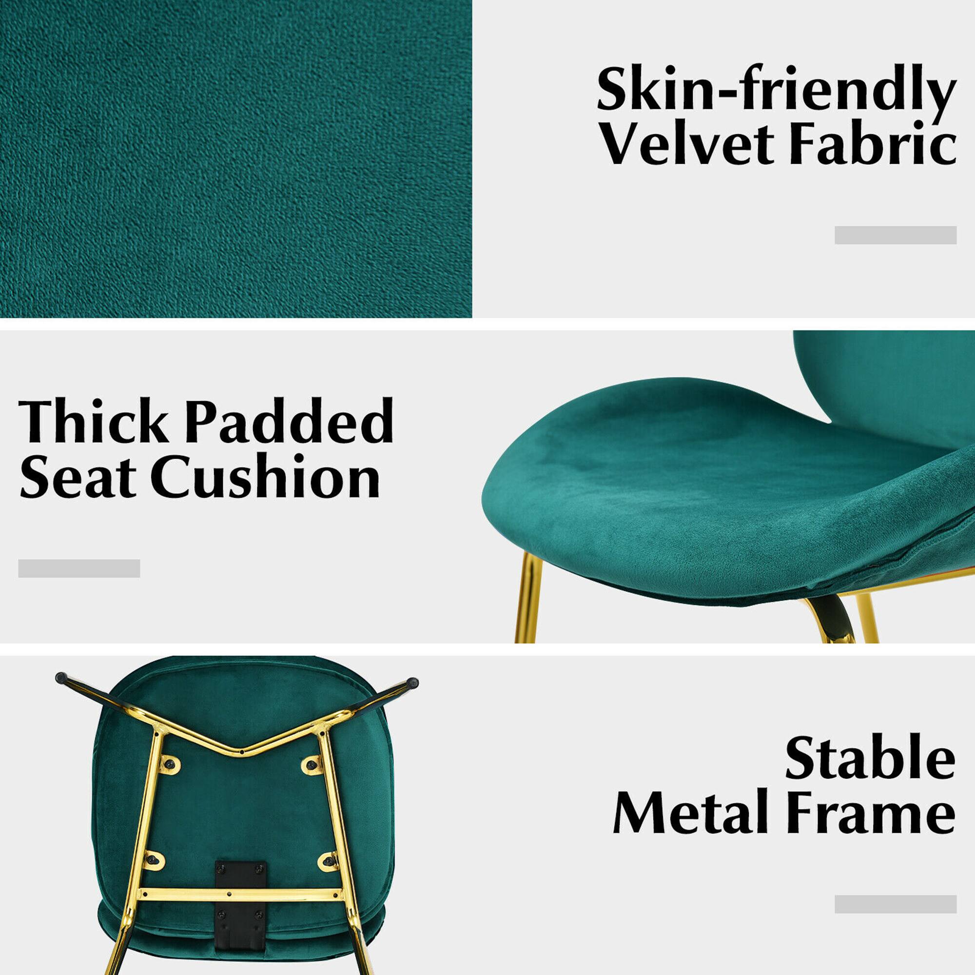 Skin-friendly Velvet Fabric, Thick Padded Seat Cushion, Stable Metal Frame
