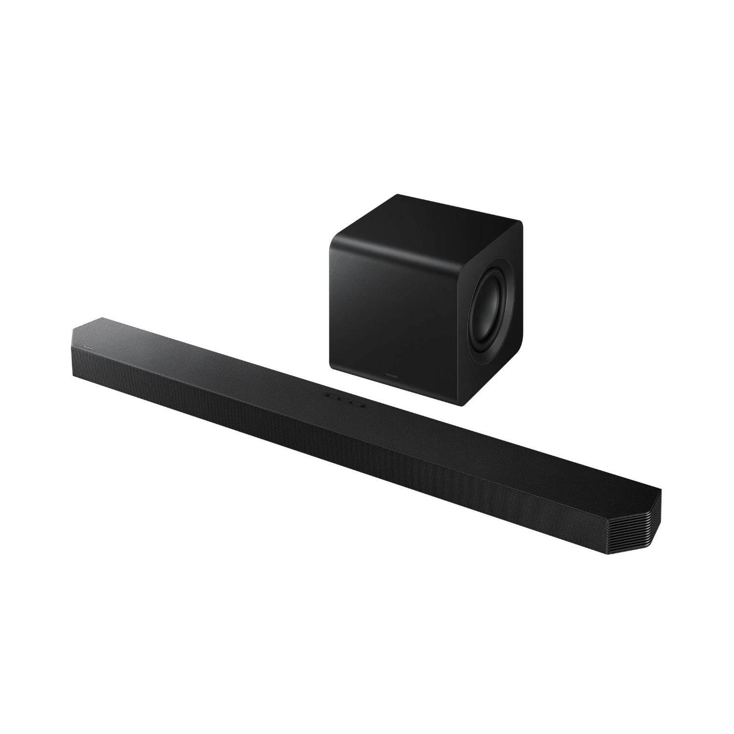 Angle. Samsung - Samsung Q800F 5.1.2ch Q Series Soundbar and Subwoofer - Black.