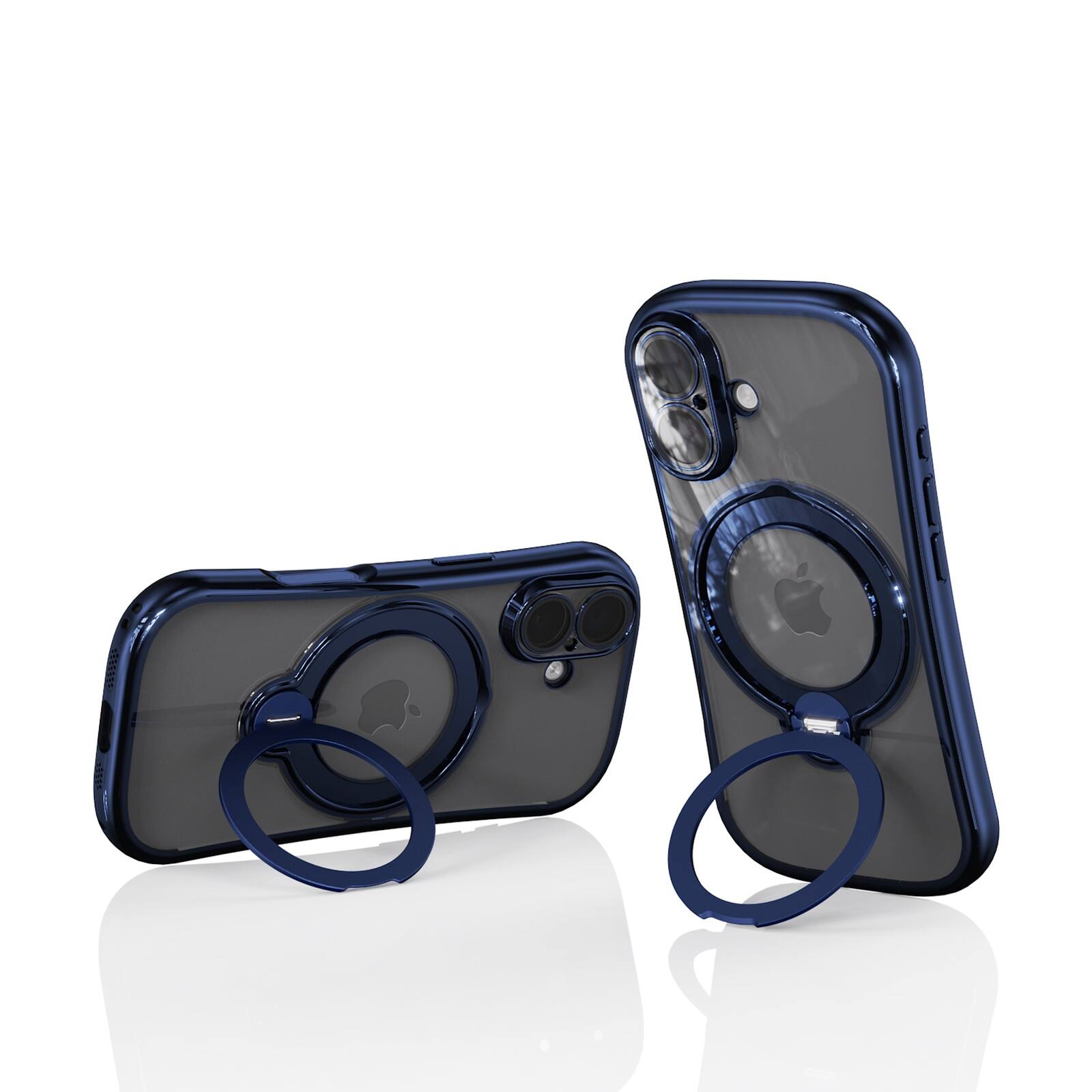 Alt View 1. Dteck - Magnetic Case for Apple iPhone 17 with 360 Ring Stand and Strap, Shockproof TPU Protective Cover Built-in Lens Protector - Blue.