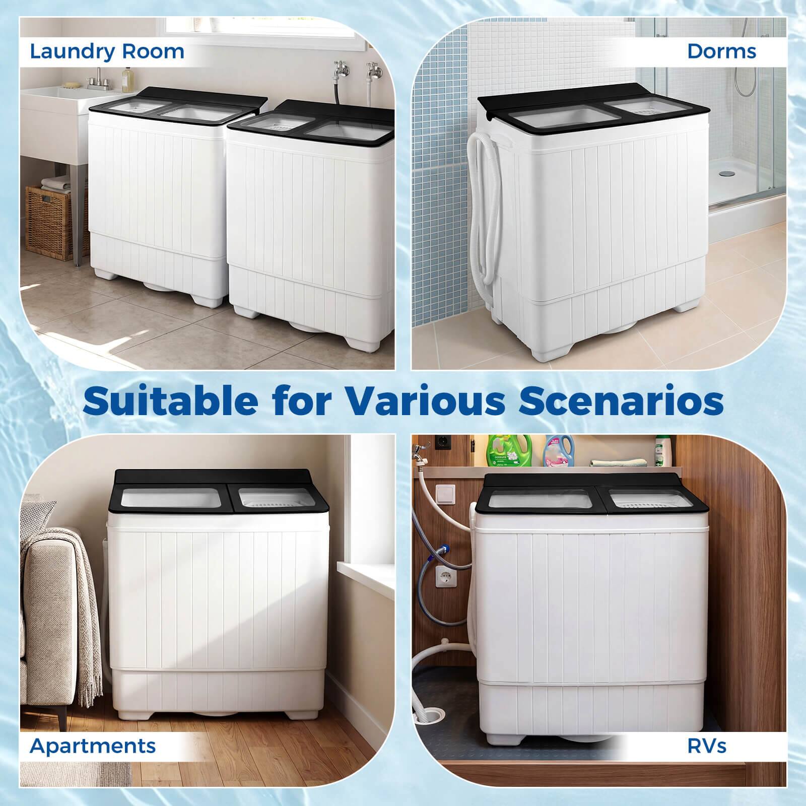 Portable Washing Machine with 18 LBS Washer 8 LBS Spinner Combo