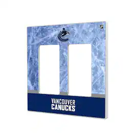Keyscaper - Vancouver Canucks Wordmark Double Rocker Lightswitch Plate - Multicolor