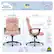 Left. Serta - Connor Upholstered Executive High-Back Office Chair with Lumbar Support - Microfiber - Pink.