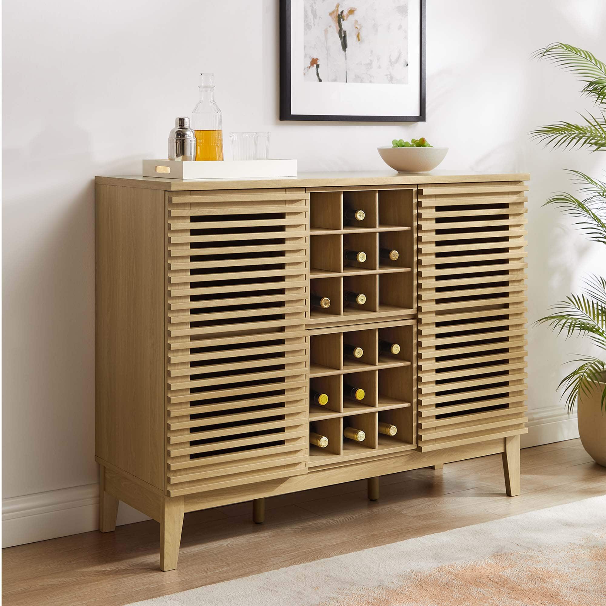 Render Bar Cabinet by Modway - Oak