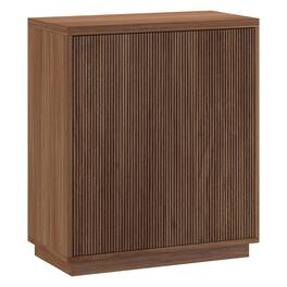 Hudson&Canal - Alston 28" Wide Rectangular Fluted Accent Cabinet - Medium Brown