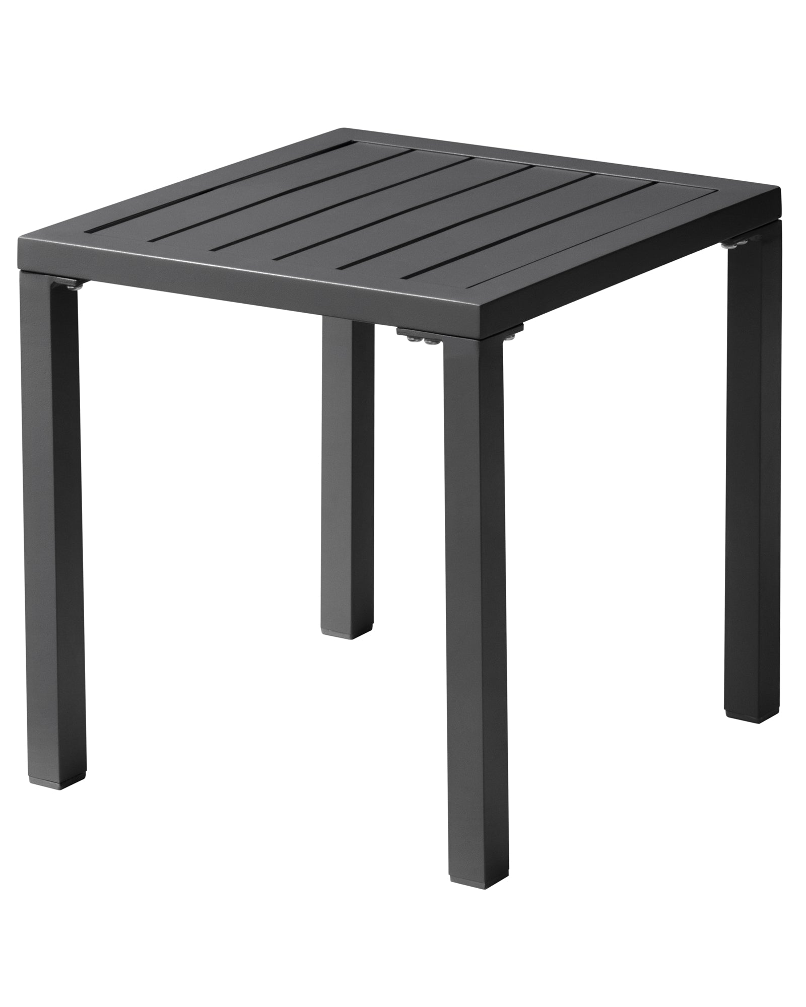 Crestlive Products - Aluminum Square Side Table Small Patio Coffee Bistro - Black