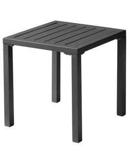 Crestlive Products - Aluminum Square Side Table Small Patio Coffee Bistro - Black