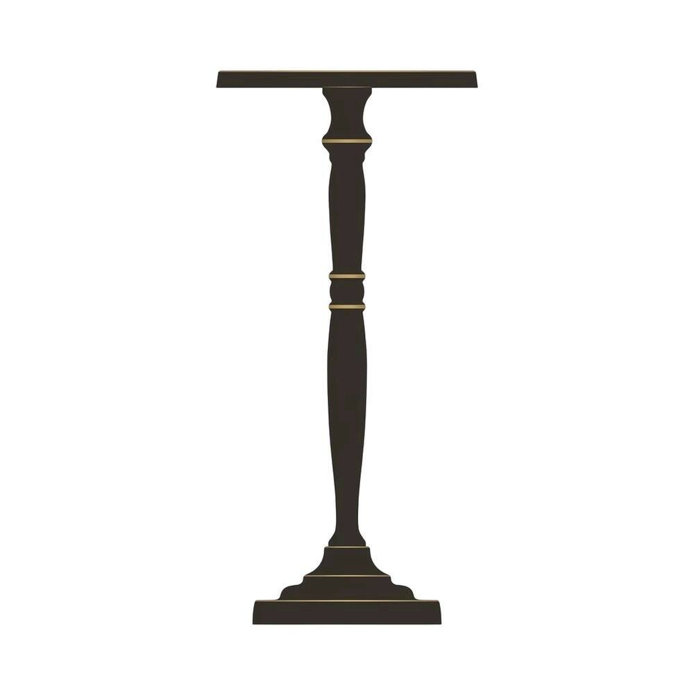 Left. Starlight Canyon Home - Round Metal End Table, Distressed Traditional Side Table for Living Room - Black.