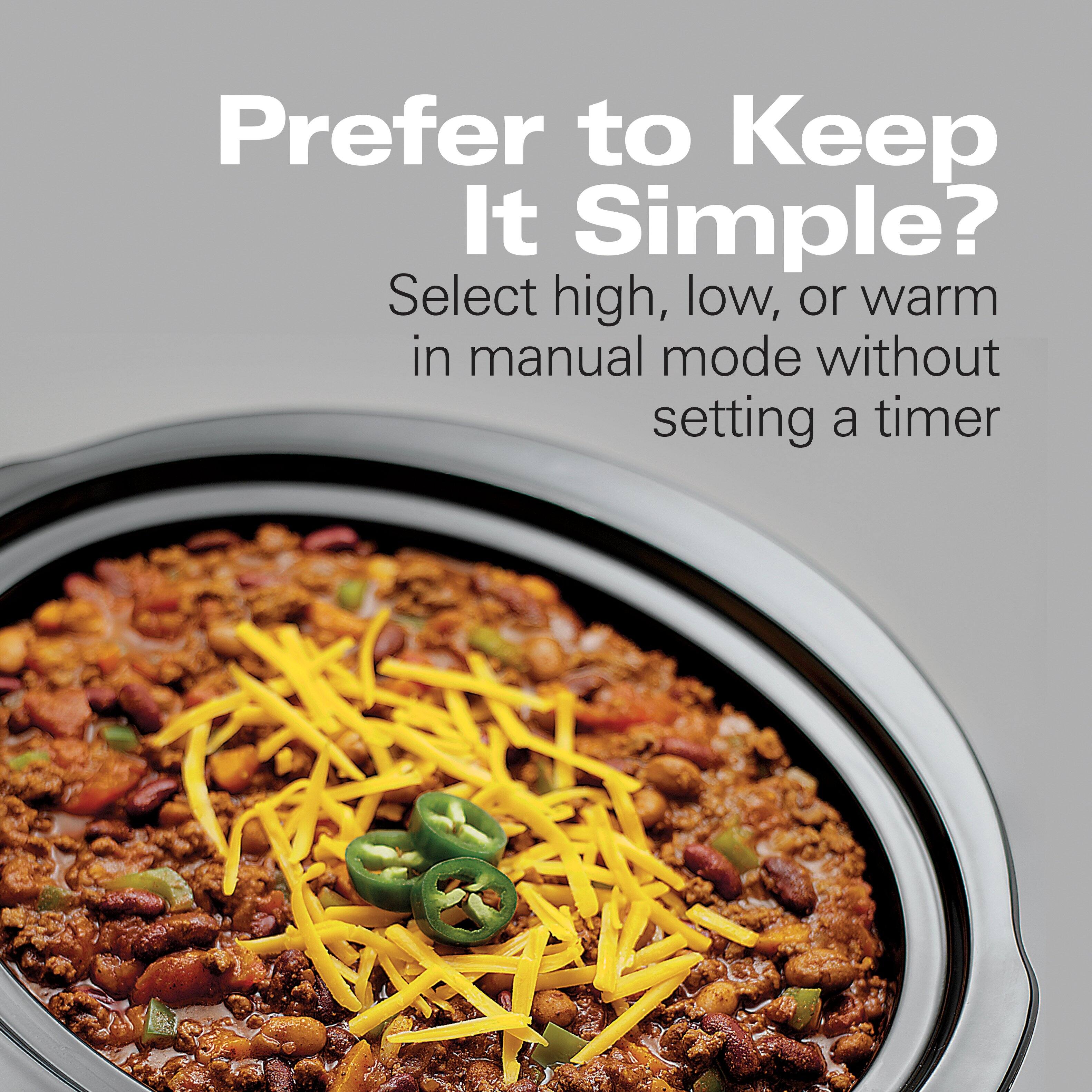 Prefer to Keep It Simple?

Select high, low, or warm in manual mode without setting a timer