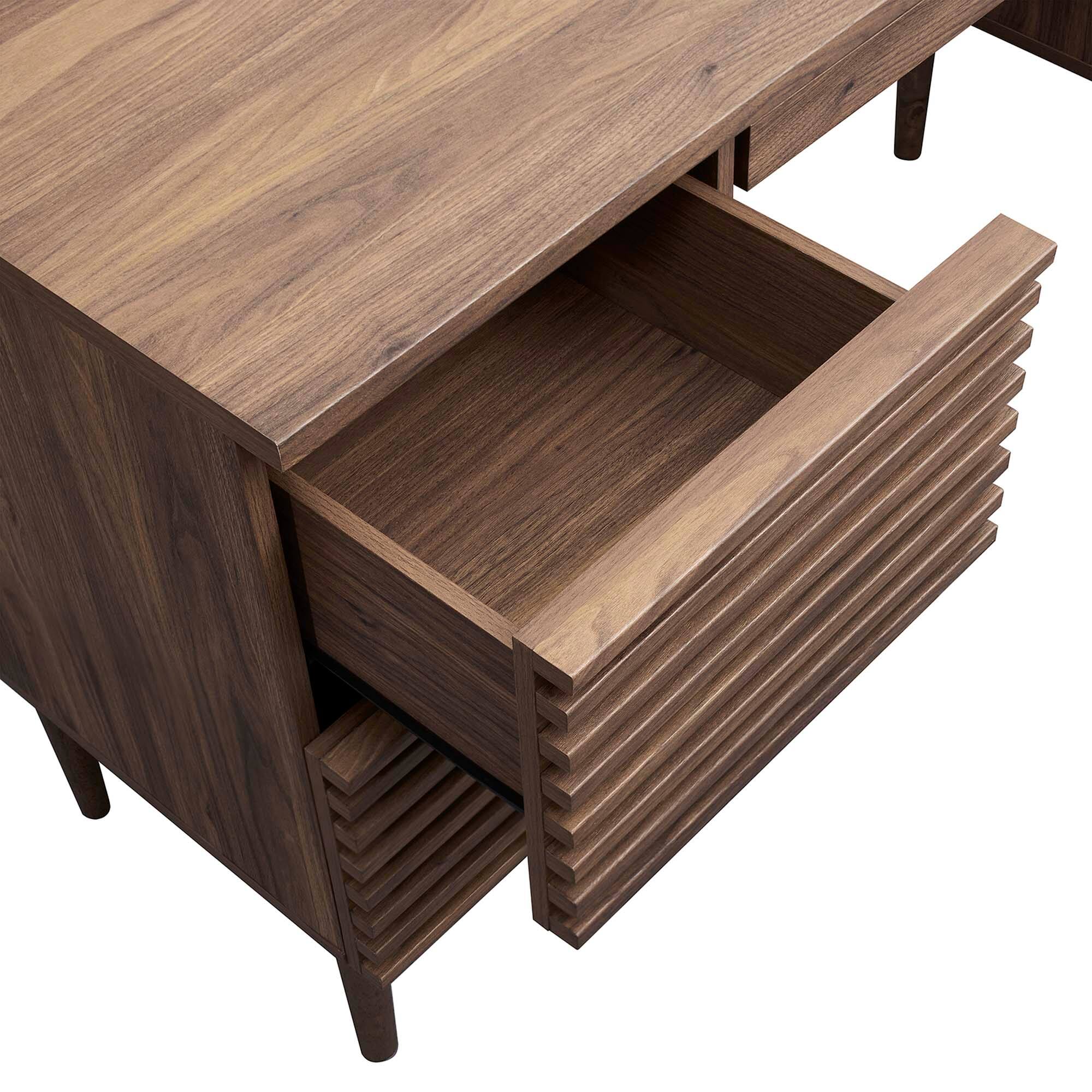 Alt View 4. Modway - Render Office Desk by Modway - Walnut.