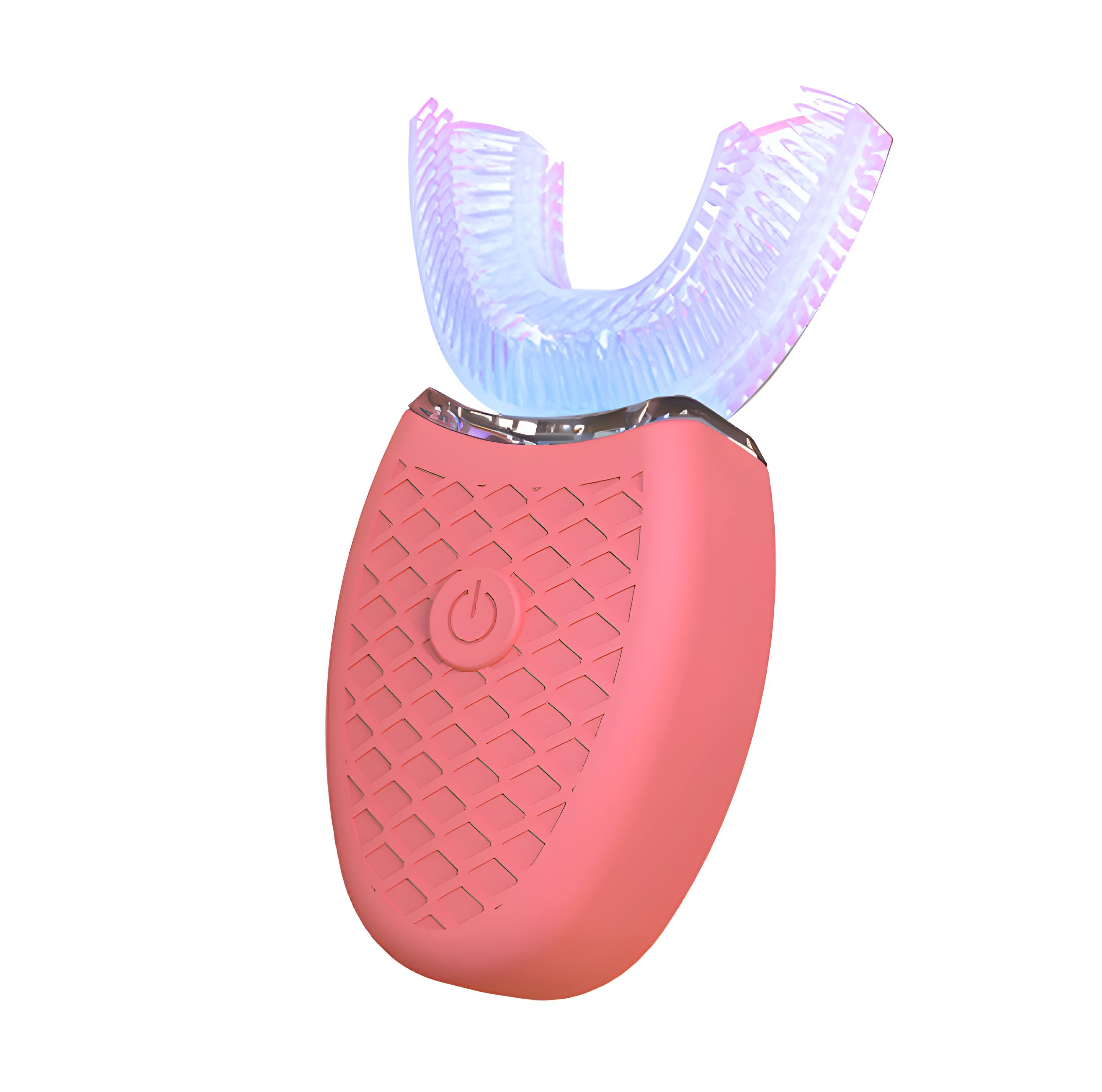 Front. Cluzine - Pink U-Shaped Sonic Electric Toothbrush, 10-Day Battery, Low Noise for Adults Oral Care.