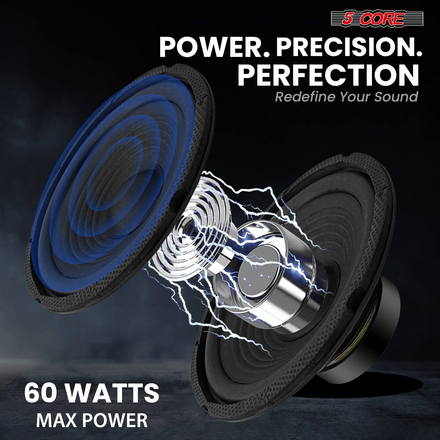 5 CORE  
POWER. PRECISION.  
PERFECTION  
Redefine Your Sound  

60 WATTS  
MAX POWER
