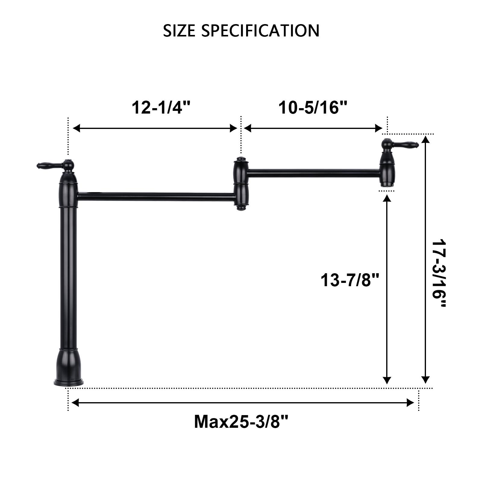 SIZE SPECIFICATION  
12-1/4"  
10-5/16"  
13-7/8"  
17-3/16"  
Max25-3/8"