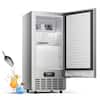 Front. Ecozy - ecozy Under Counter Nugget Ice Maker Machine, Bulit-in Freestanding Ice Maker, 66 Lbs/Day - Silver.