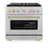 Front. ZLINE - 36 in. Wide 6 Burner Autograph Paramount Satin Steel Gas Range with Bronze Accents (SGRSZ-36-CB) - Stainless Steel.