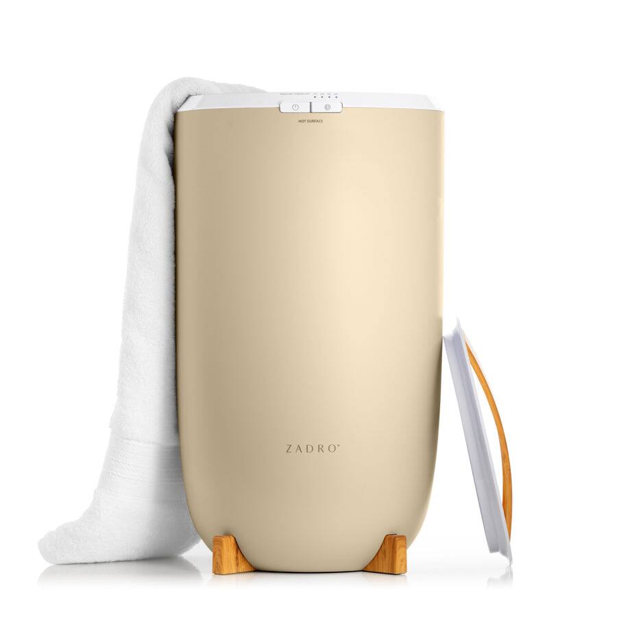 Zadro - Luxury Towel Warmer with Aromatherapy Diffuser and Lavender Essential Oil - Bamboo/Ivory