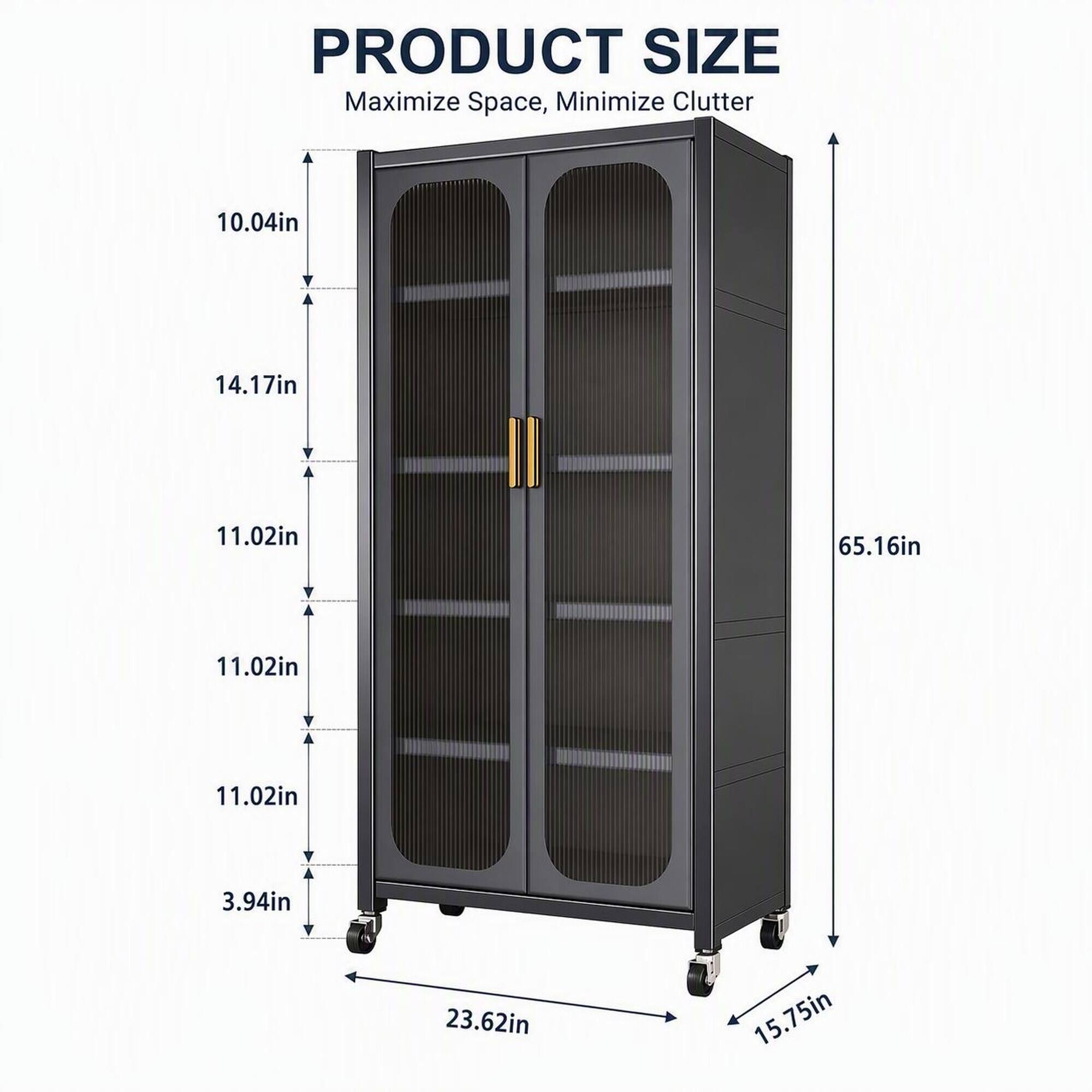 PRODUCT SIZE  
Maximize Space, Minimize Clutter

10.04in  
14.17in  
11.02in  
65.16in  
11.02in  
11.02in  
3.94in  
23.62in  
15.75in