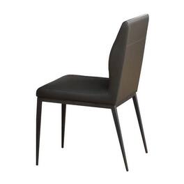 Manhattan Lane - Chair with Faux Leather and Sleek Metal Legs - Gray